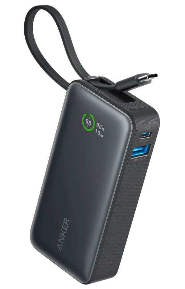 Anker Nano Power Bank 30W with Built-In USB-C Cable in Black Stone - A1259H11-1 & 15044120 - image 1
