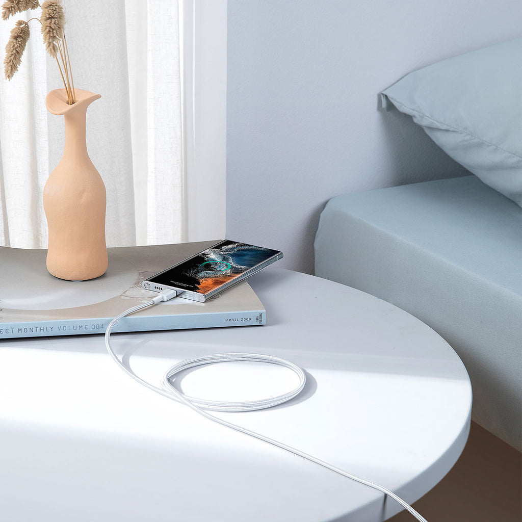 Anker Braided USB-A to USB-C Cable (6 Ft) in White - A81H6H21-1 - image 2