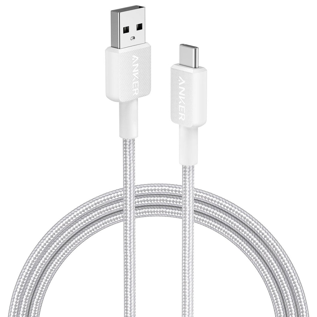 Anker Braided USB-A to USB-C Cable (6 Ft) in White - A81H6H21-1 - image 1
