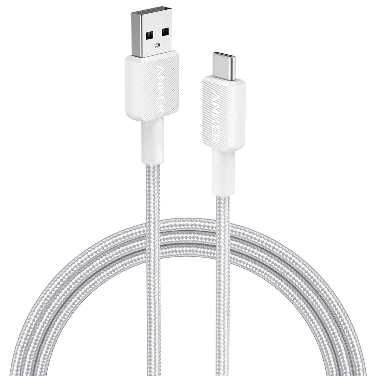 Anker Braided USB-A to USB-C Cable (6 Ft) in White - A81H6H21-1 - image 1