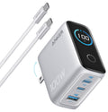 Anker Charger (100W, 3 Ports, Smart Display) in Silver - B121BJ41 - image 1