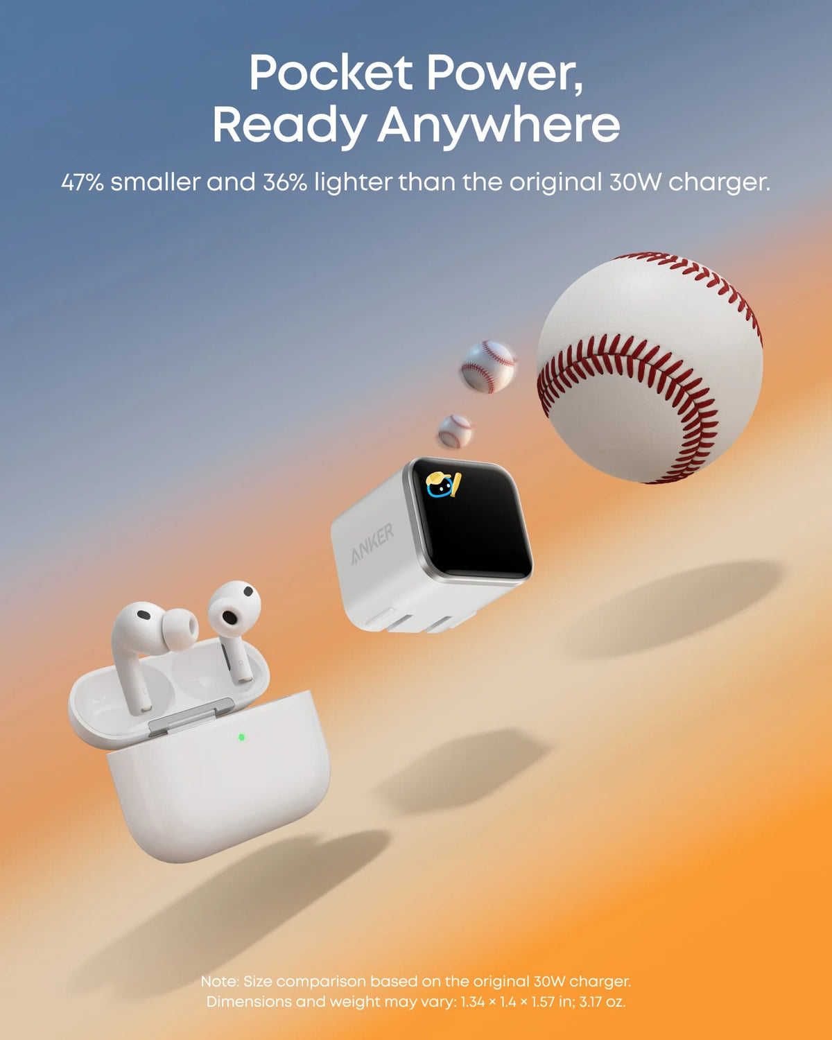 Anker Nano USB-C Wall Charger 45W with Smart Display in Aurora White - A121DJ21 - image 2