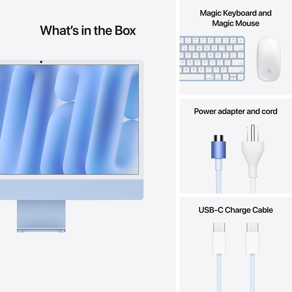 Apple 24-Inch iMac M4 10-Core 24GB RAM 512GB SSD, 10-Core GPU Retina 4.5K Desktop Computer in Blue (Late  - image 9