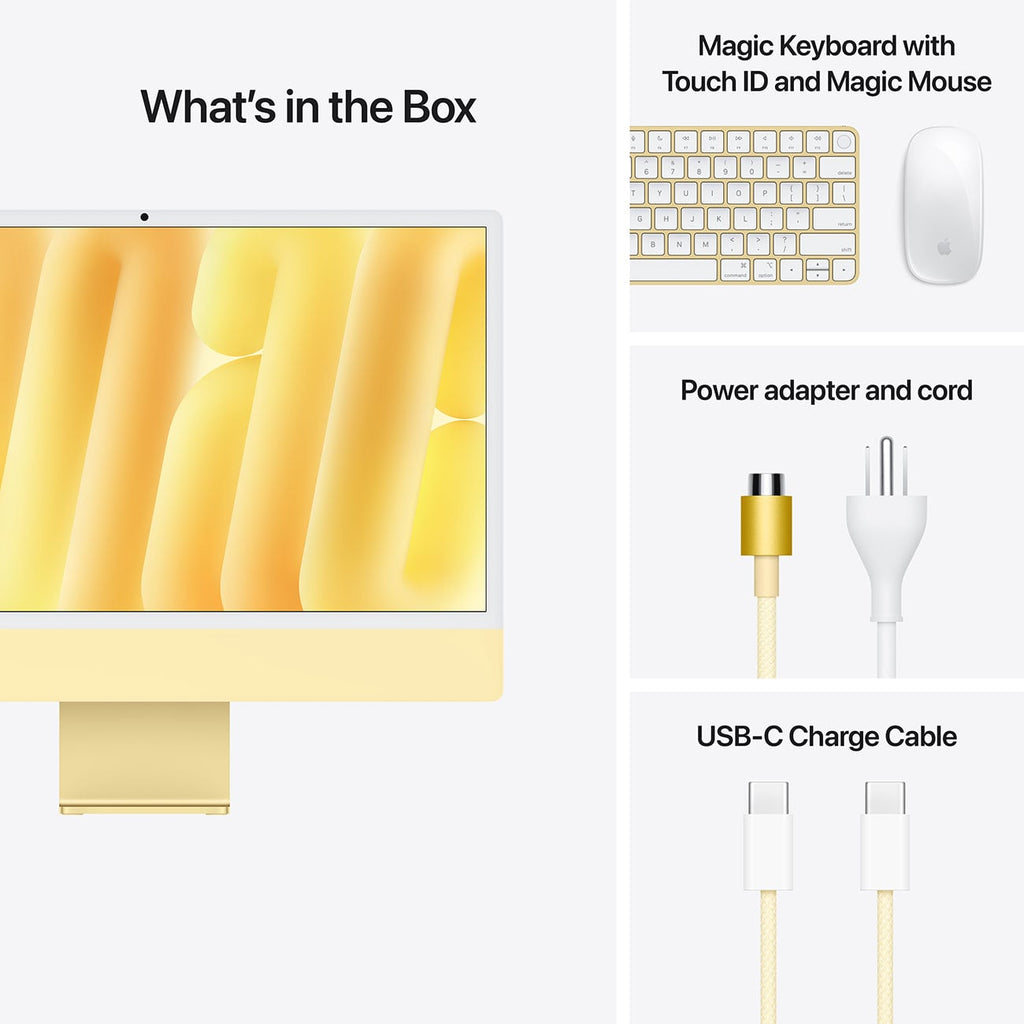 Apple 24-Inch iMac M4 10-Core 16GB RAM 256GB SSD, 10-Core GPU Retina 4.5K Desktop Computer in Yellow (Lat - image 9