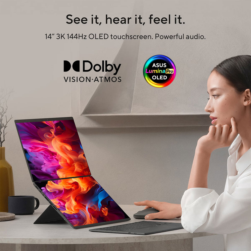 ASUS Zenbook DUO OLED Laptop Dual 14-Inch Touchscreen Intel Ultra 9 386H 32GB RAM 1TB SSD in Moher Gray - - image 9
