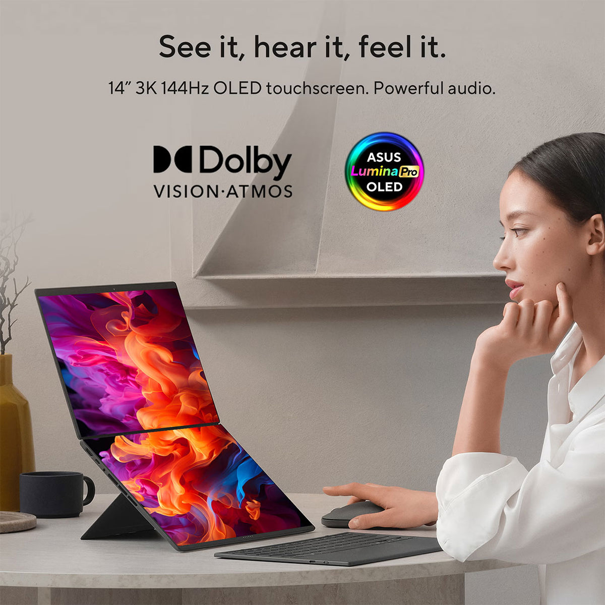 ASUS Zenbook DUO OLED Laptop Dual 14-Inch Touchscreen Intel Ultra 9 386H 32GB RAM 1TB SSD in Moher Gray - - image 9