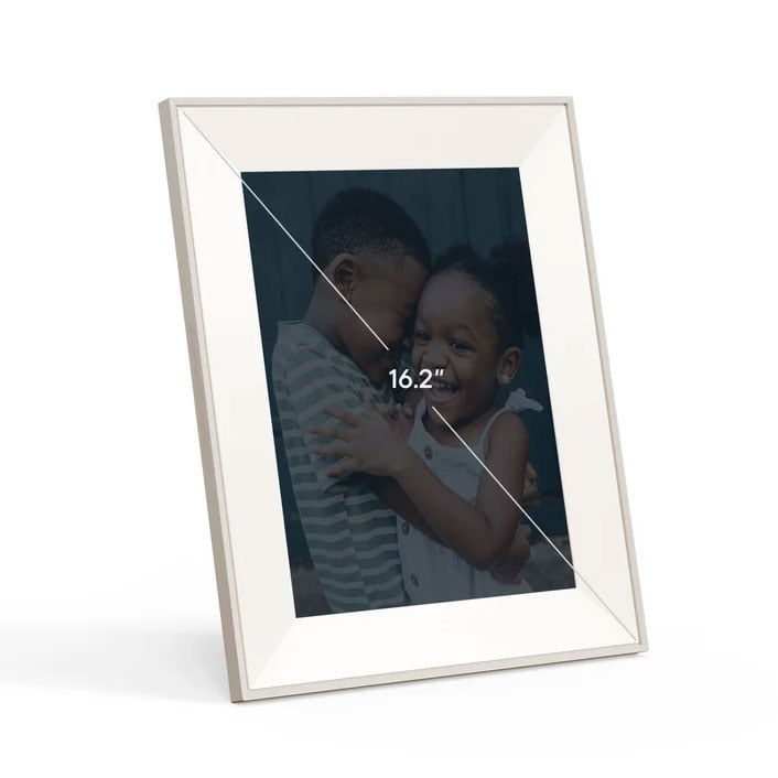Aura Aspen 12-inch Digital Photo Frame in Sandstone with Paper Mat - AFM210-MWHT - image 1