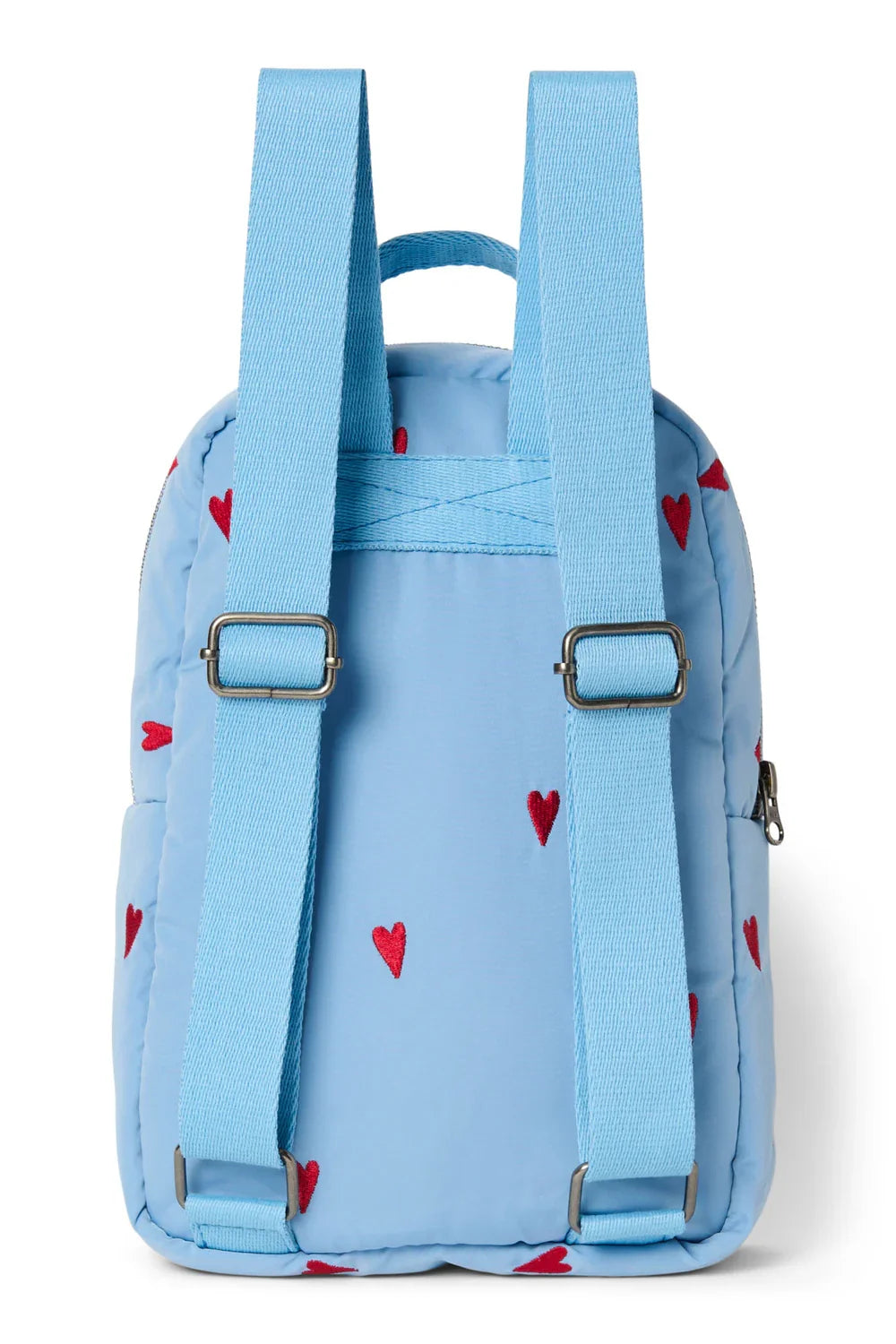 Hellblaue Herzen Puffy Mini-Rucksack