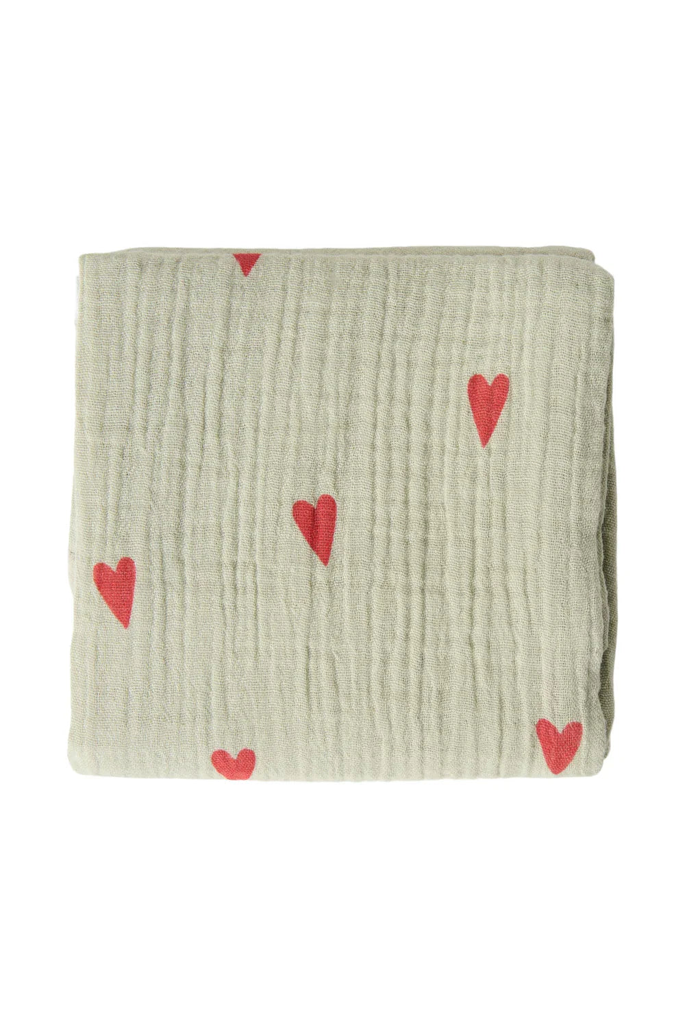 Green Hearts Swaddle Print Medium