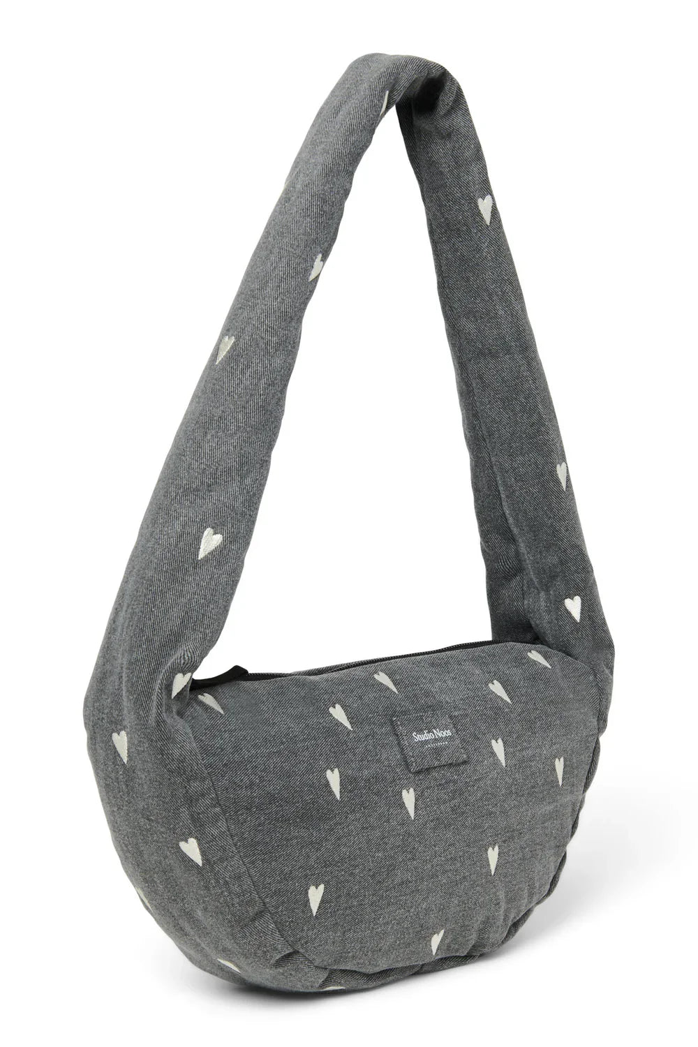 Graue Mini-Umhängetasche aus Denim