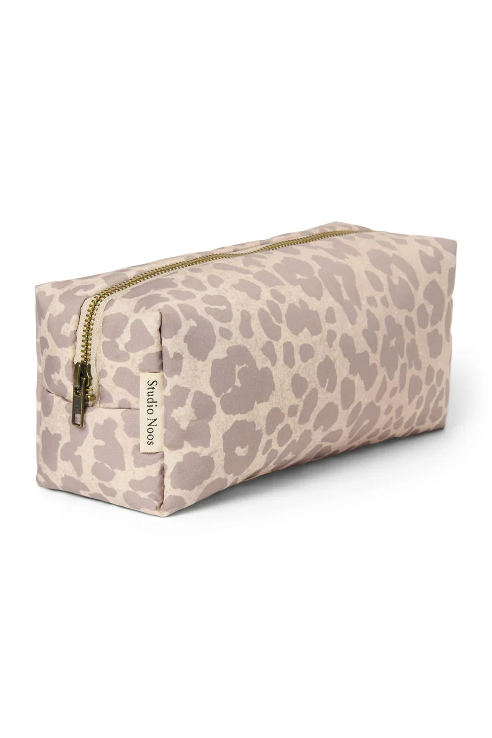 Beige luipaardprint gewatteerd tasje