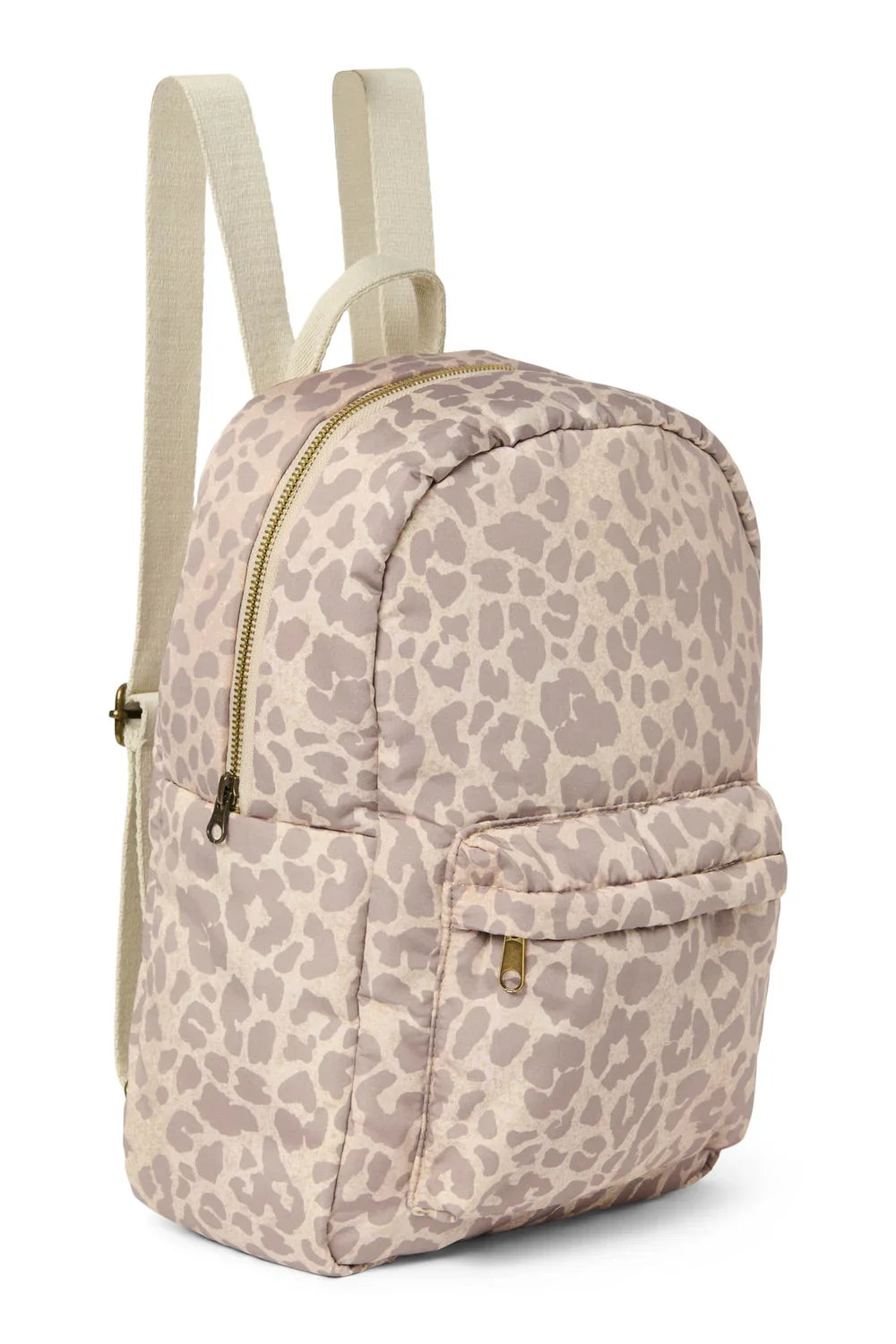 Beige luipaardprint gewatteerde midirugzak