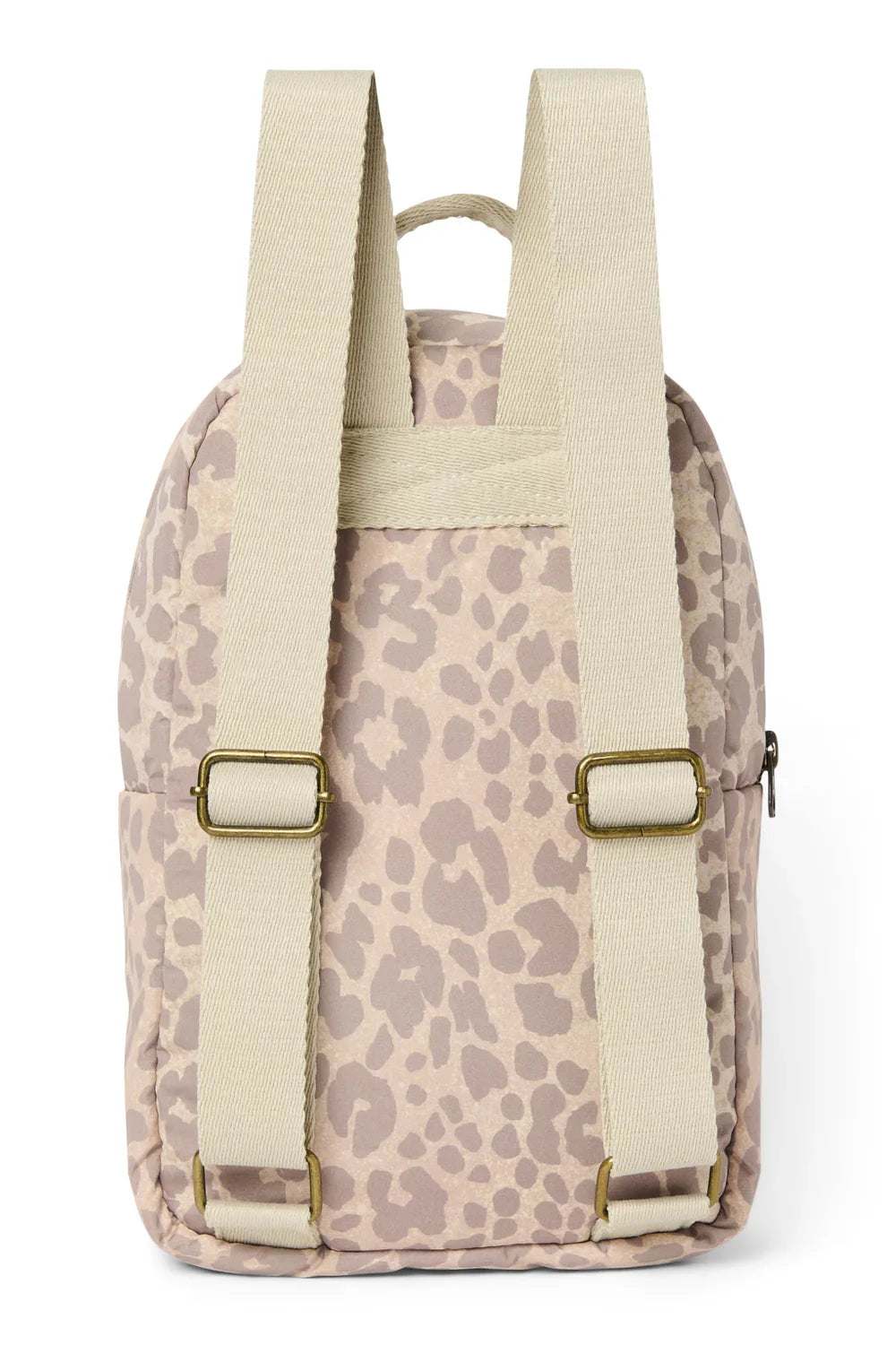 Beiger Leopard Puffy Mini-Rucksack