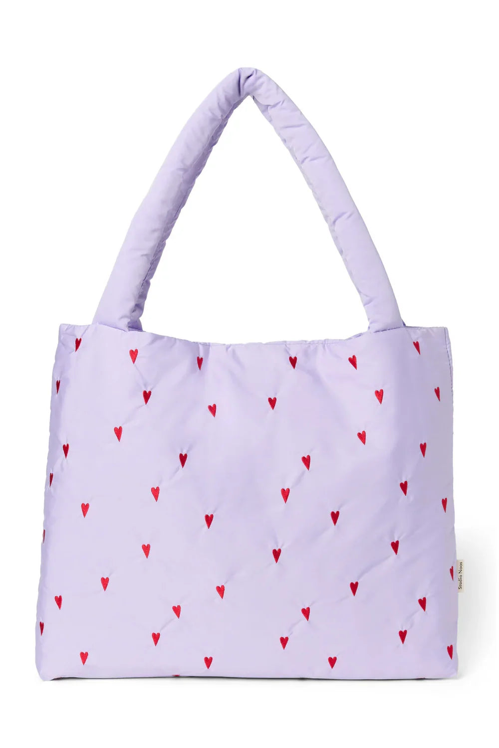Brown Hearts Puffy Mom Bag