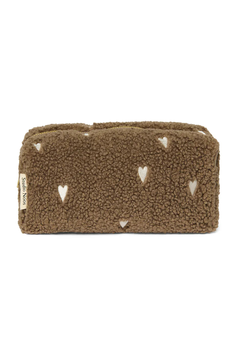 Brown Hearts Teddy Pouch