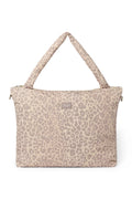 Beige luierrugzak met panterprint