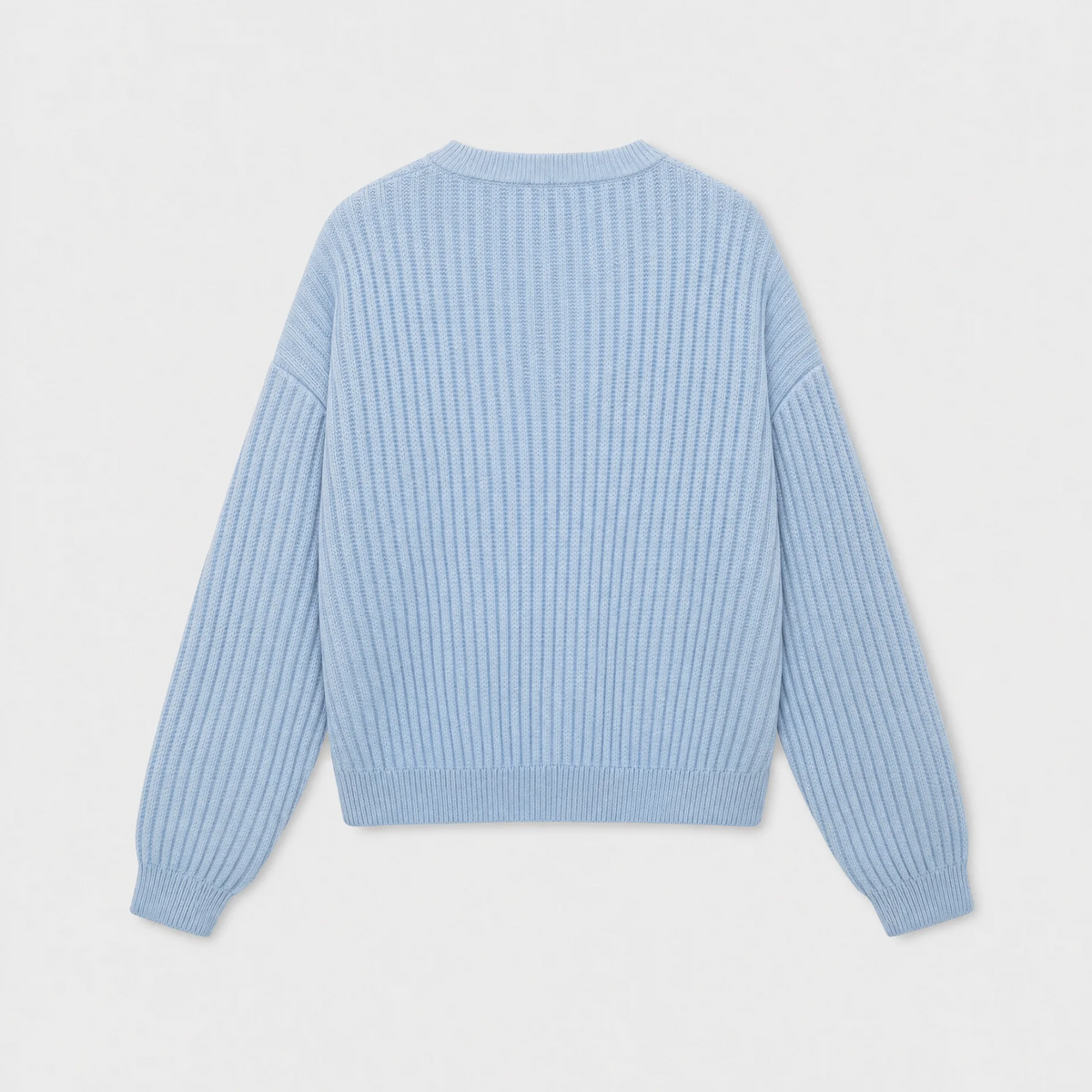 Ribbed Knit Sweater - Ice Blue