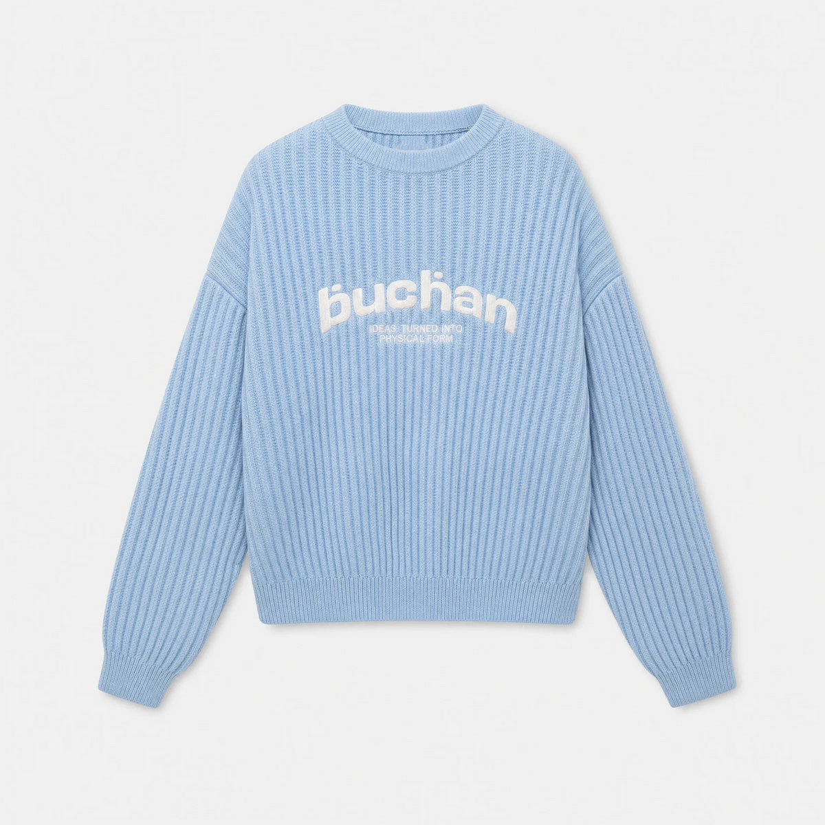 Ribbed Knit Sweater - Ice Blue