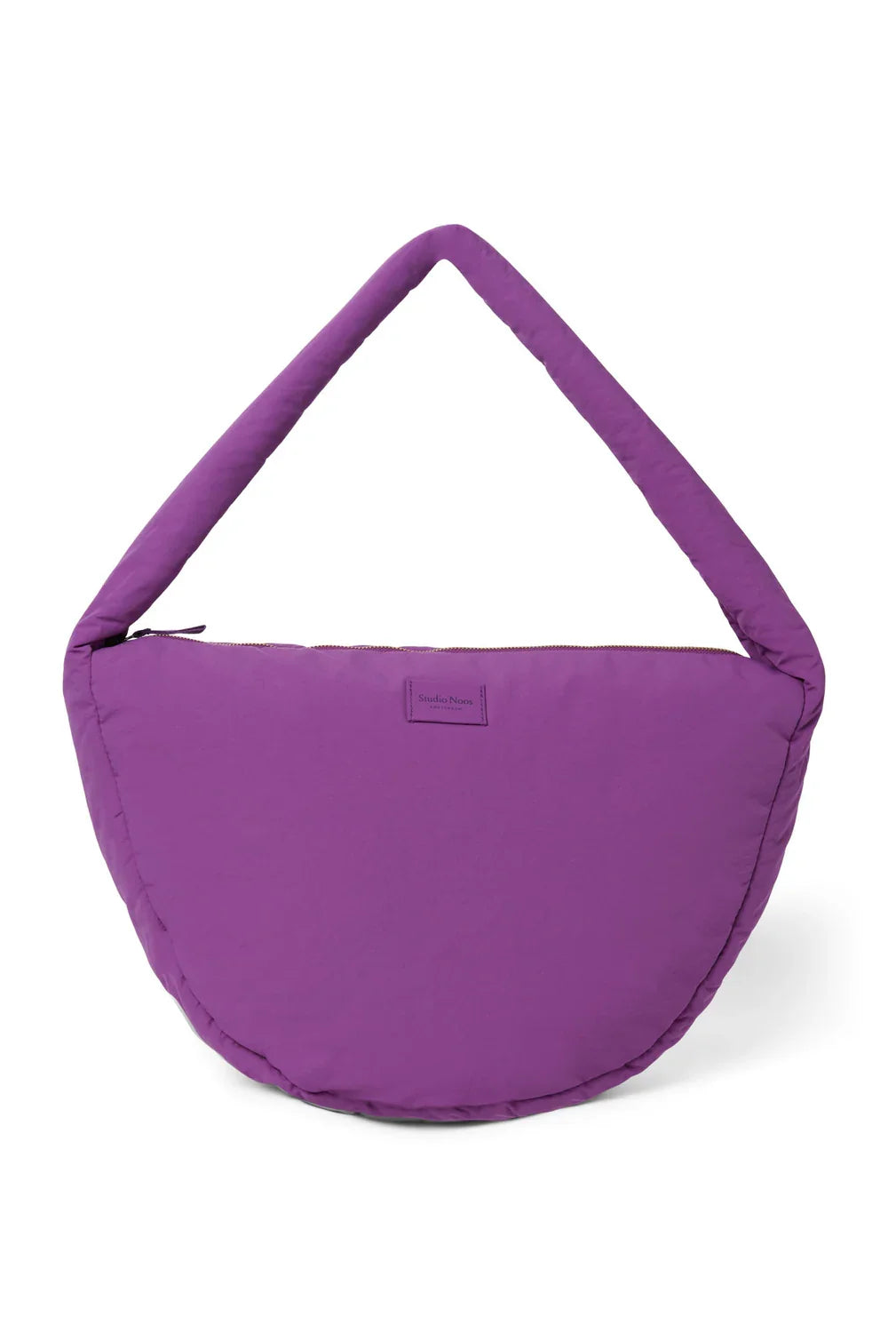 Paarse crossbodytas met textuur en pofeffect