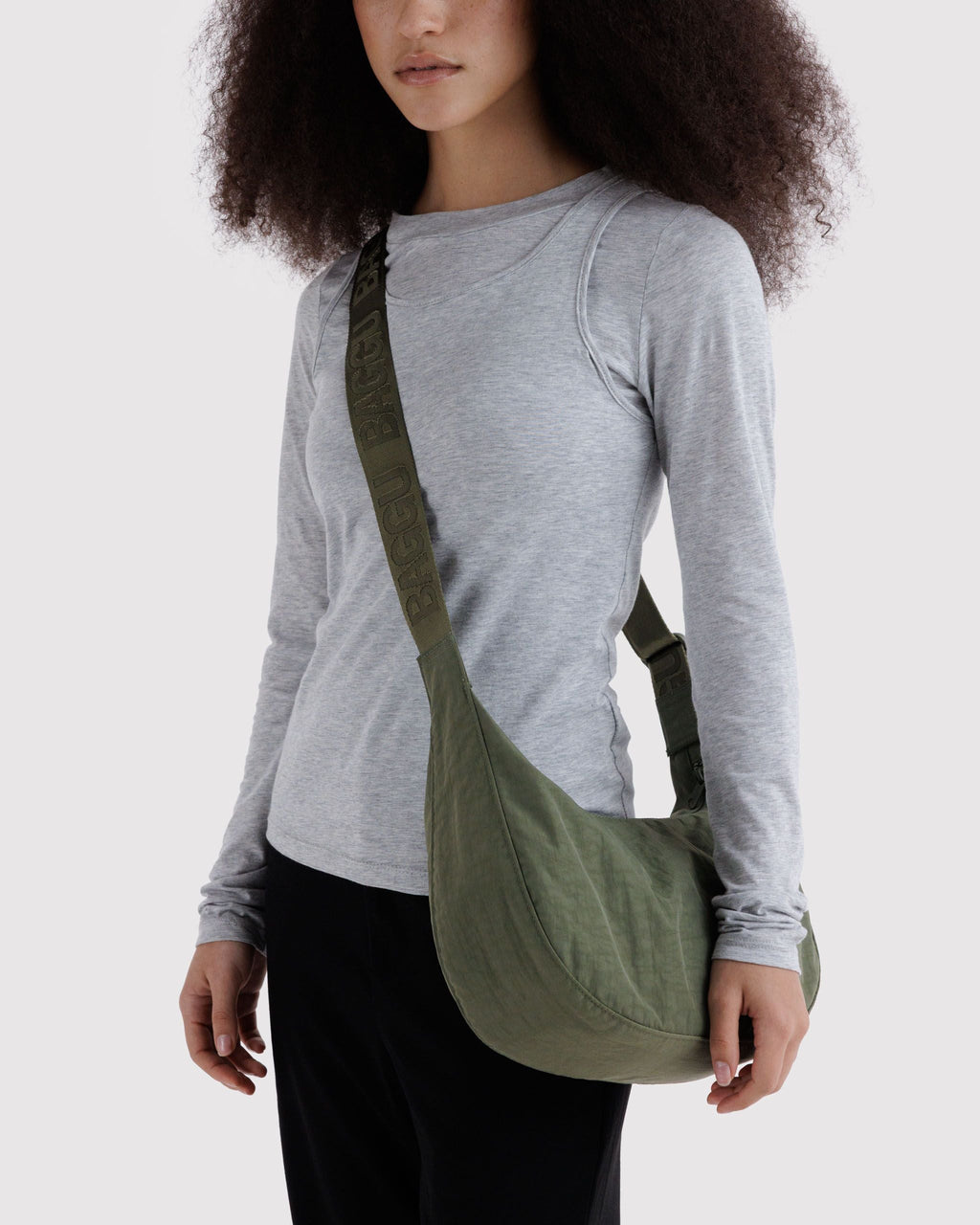 Medium Nylon Crescent Bag - Caper - image 2