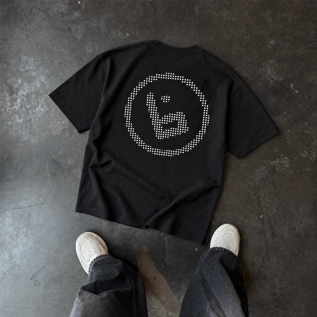 Camiseta de lunares - Negra