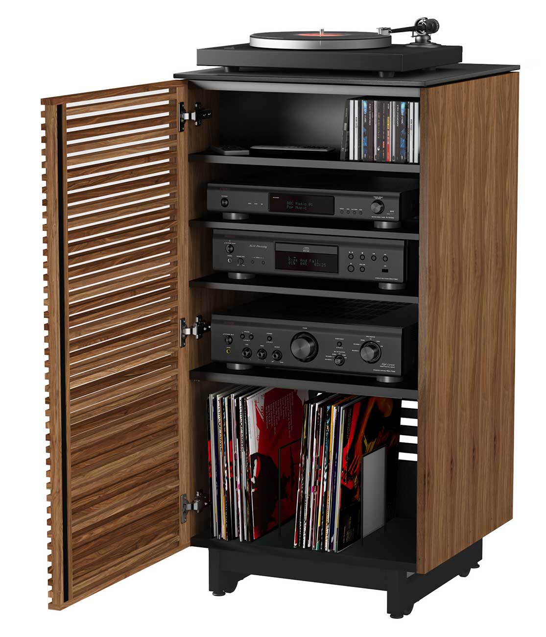BDI Corridor 8172 Natural Walnut Audio Tower - 8172 WL - image 5