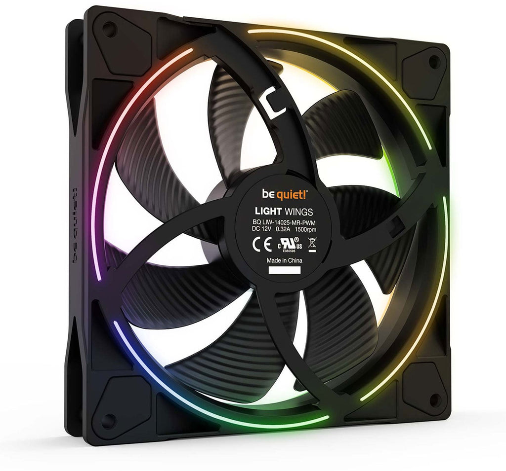 be quiet! LIGHT WINGS 140mm PWM Gaming Desktop Case Fan RGB in Black (Each) - BL074 - image 3