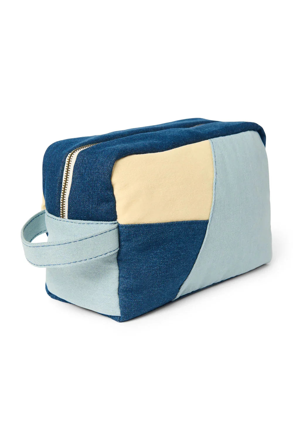 Kulturbeutel aus Jeans-Patchwork