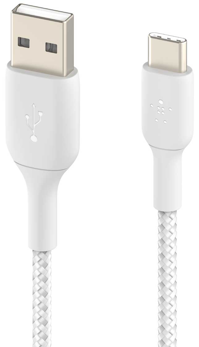Belkin BoostCharge 6.6-Feet USB-C to USB-A Cable Braided in White - CAB002BT2MWH - image 3