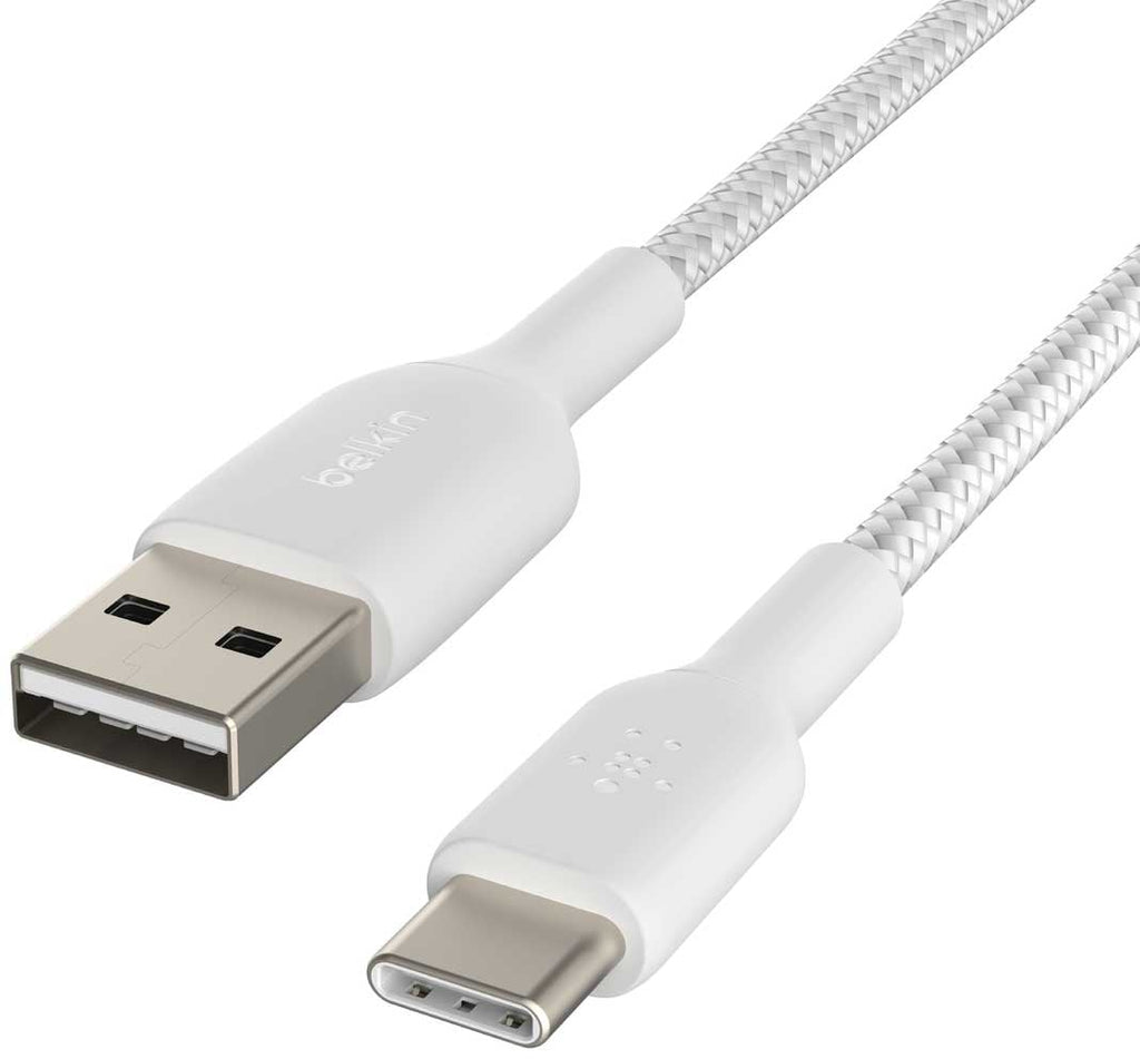 Belkin BoostCharge 3.3-Feet USB-C to USB-A Cable Braided in White - CAB002BT1MWH - image 2