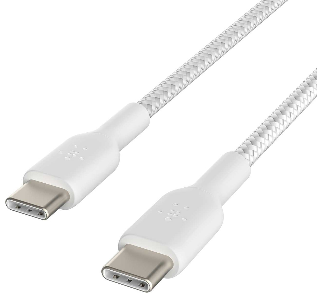 Belkin BoostCharge 3.3-Feet USB-C to USB-C Cable Braided in White - CAB004BT1MWH - image 2