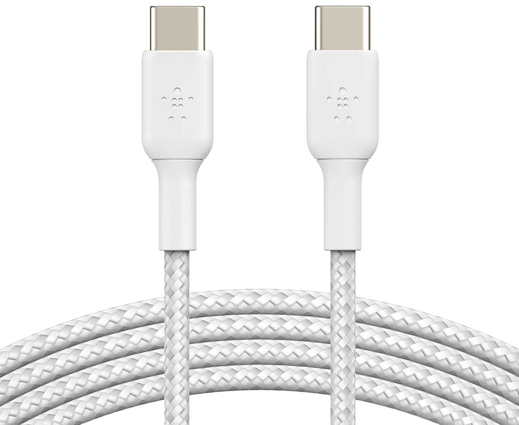 Belkin BoostCharge 3.3-Feet USB-C to USB-C Cable Braided in White - CAB004BT1MWH - image 1