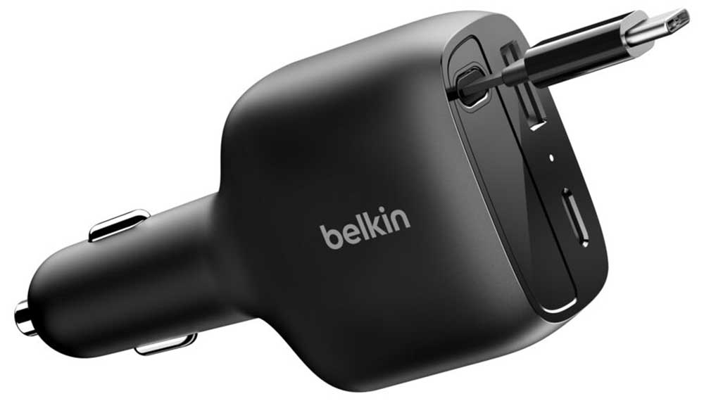 Belkin BoostCharge 75W Retractable Car Charger - CCC001FQBK - image 2