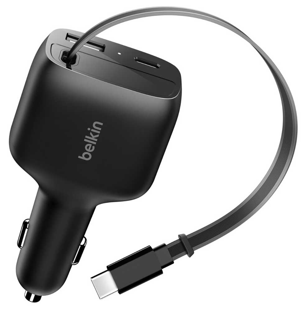 Belkin BoostCharge 75W Retractable Car Charger - CCC001FQBK - image 4