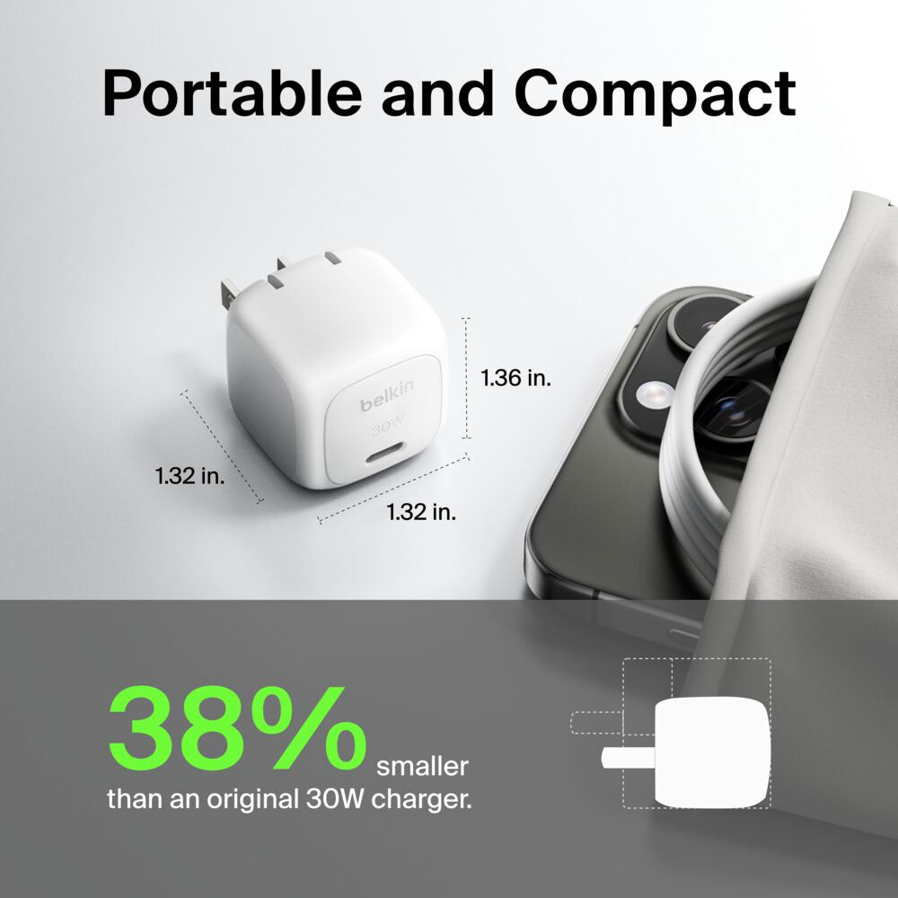 Belkin BoostCharge Compact USB-C Wall Charger 30W in White - WCA008DQWH - image 7