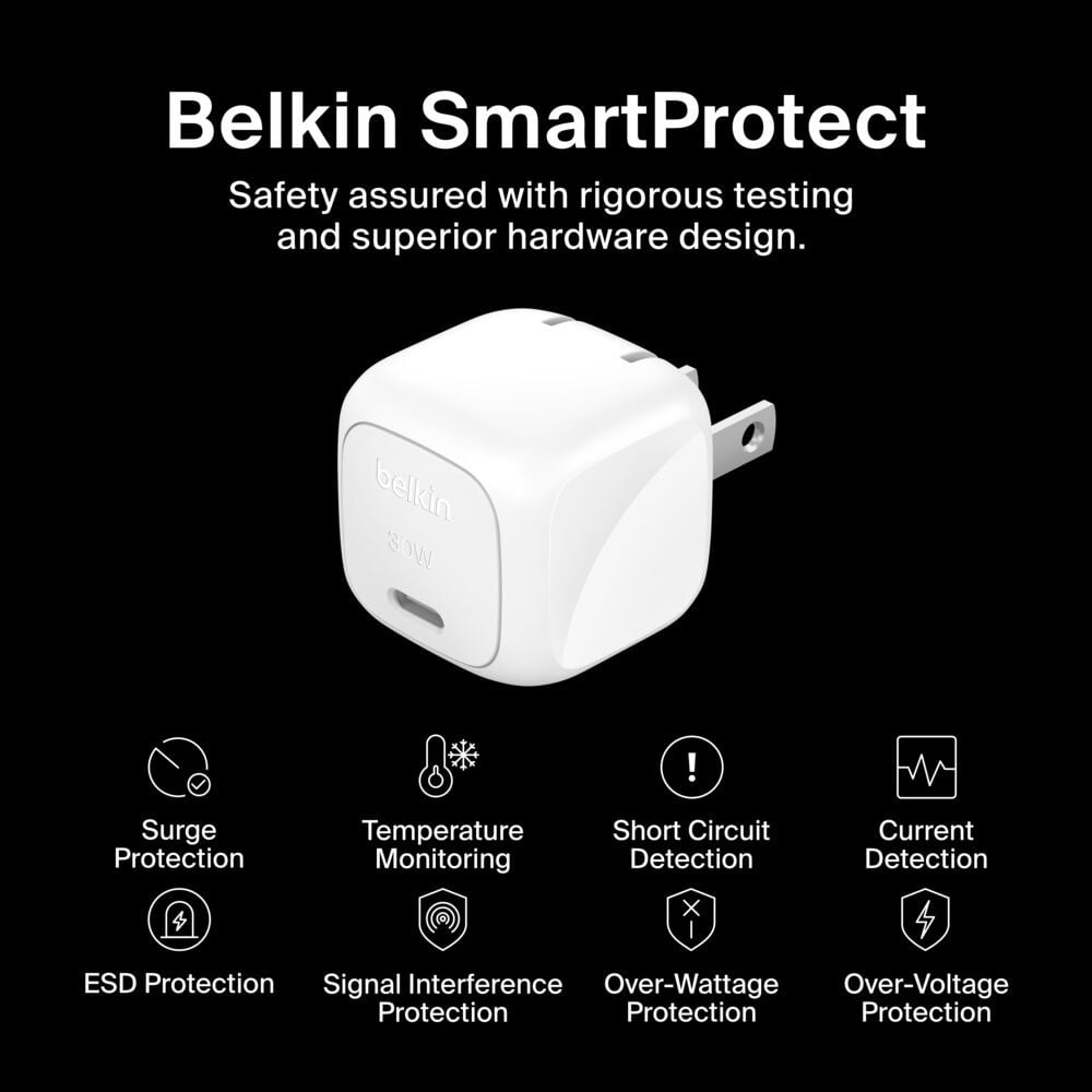 Belkin BoostCharge Compact USB-C Wall Charger 30W in White - WCA008DQWH - image 9
