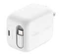 Belkin Retractable GaN Wall Charger 45W with USB-C Cable in White - WCH023DQWH - image 1