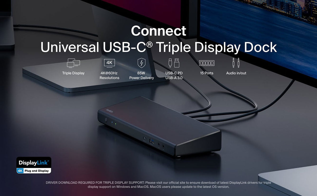 Belkin Connect Universal USB-C Triple Display Dock - INC007TTBK - image 6