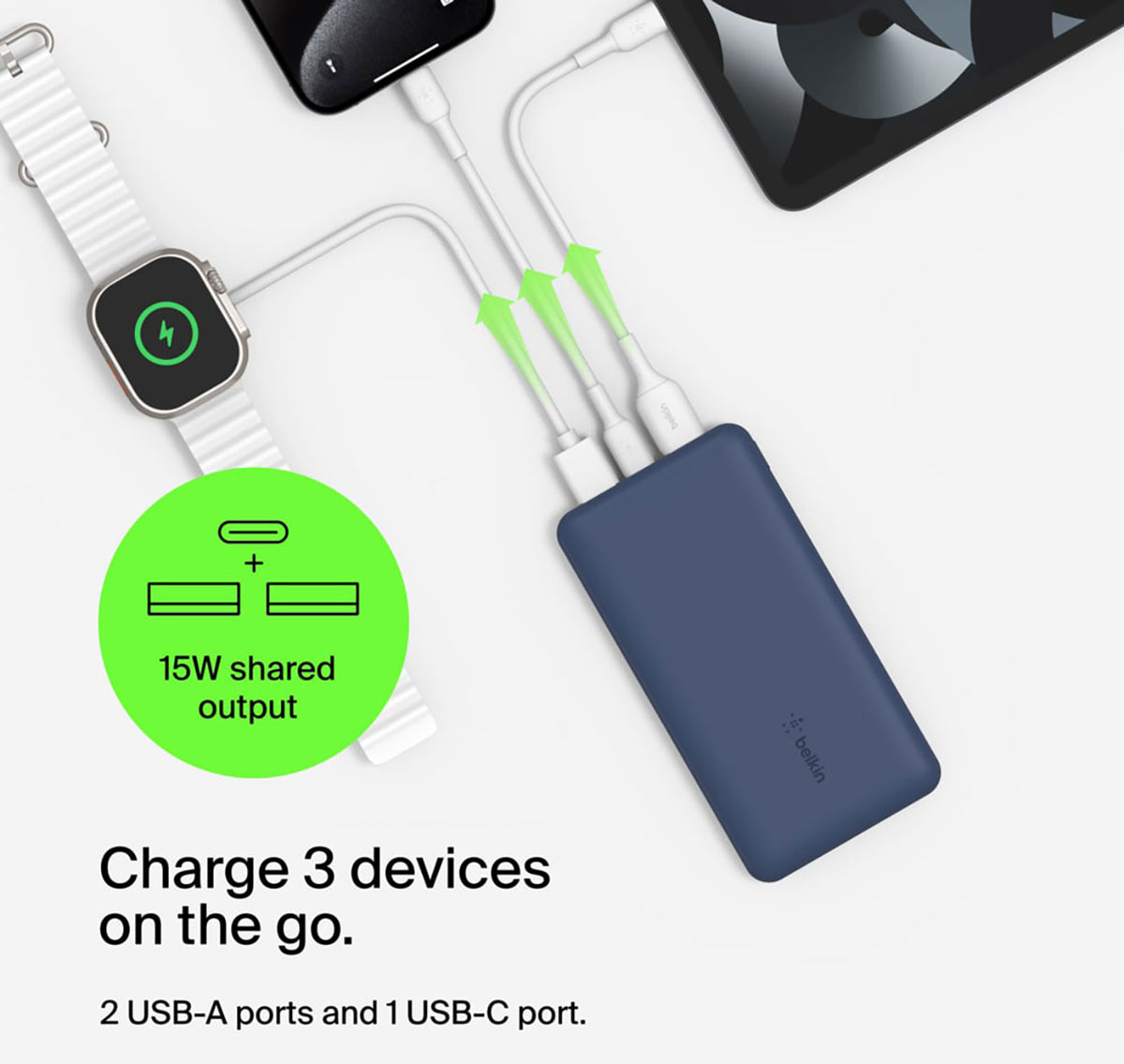 Belkin BoostCharge Power Bank 10K, 15W in Blue - BPB011BTBL - image 6