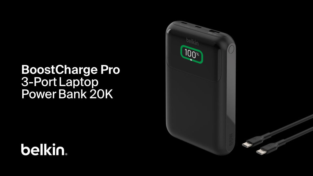 Belkin BoostCharge Pro 3-Port Laptop Power Bank 65W 20KmAh in Black - BPB020TTBK - image 8