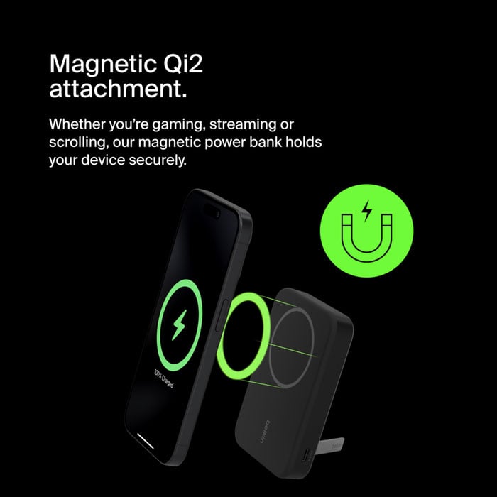 Belkin BoostCharge Pro Magnetic Power Bank with Qi2 15W 8K in Black - BPD007BTBK - image 9