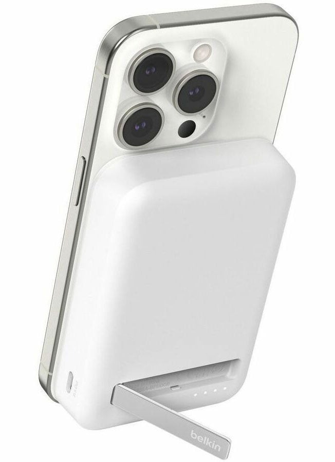 Belkin BoostCharge Pro Magnetic Power Bank with Qi2 15W 10K in White - BPD008BTWH - image 1