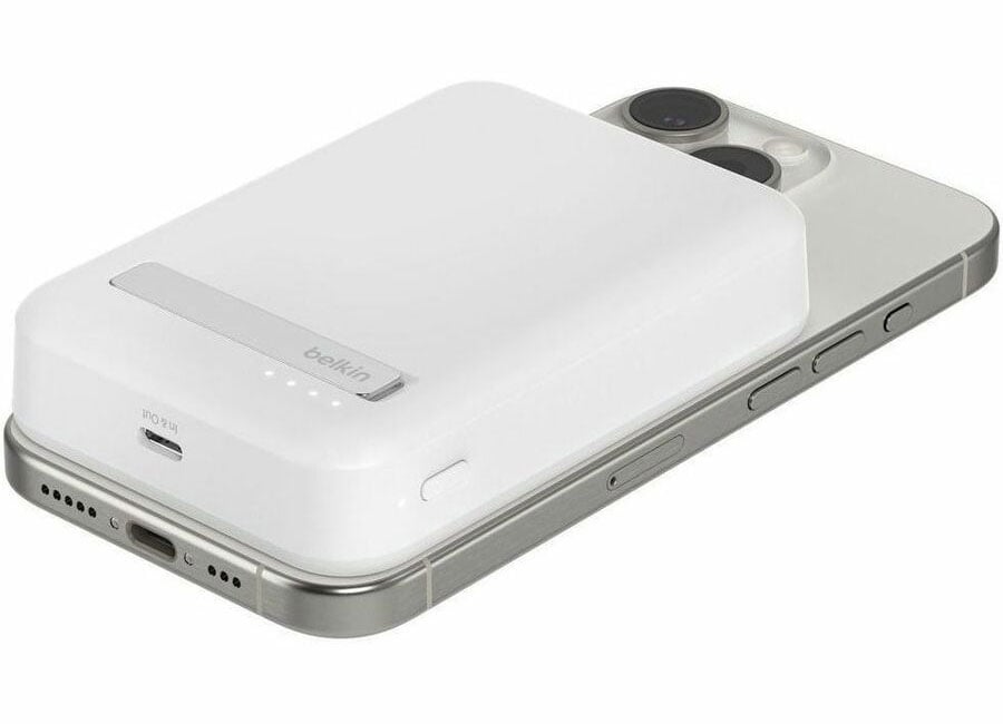 Belkin BoostCharge Pro Magnetic Power Bank with Qi2 15W 10K in White - BPD008BTWH - image 5