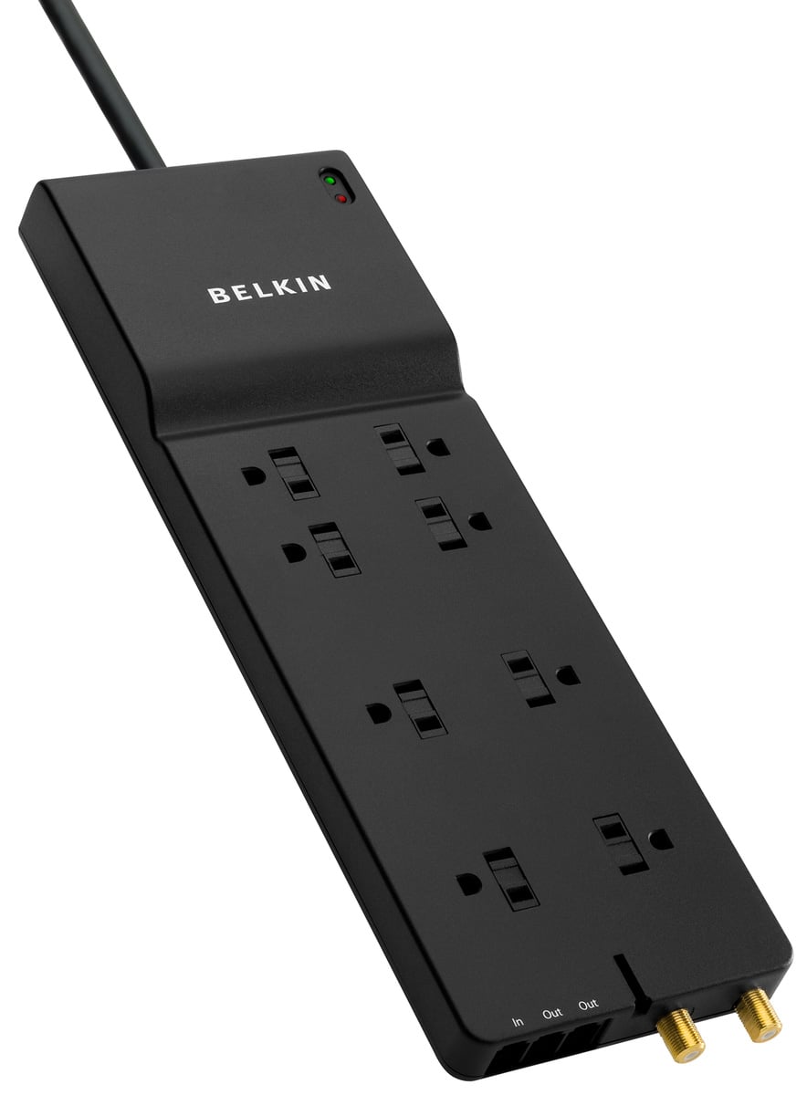 Belkin Black 8 Outlet Surge Protector - BE10823006 - image 1