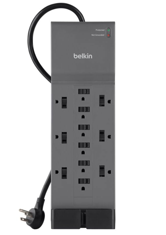 Belkin 12-Outlet Home & Office Surge Protector with 8-foot Cord in Gray - SRA009P12TT8 - image 6