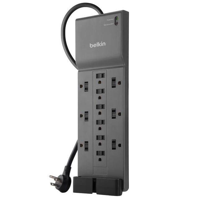 Belkin 12-Outlet Home & Office Surge Protector with 8-foot Cord in Gray - SRA009P12TT8 - image 1