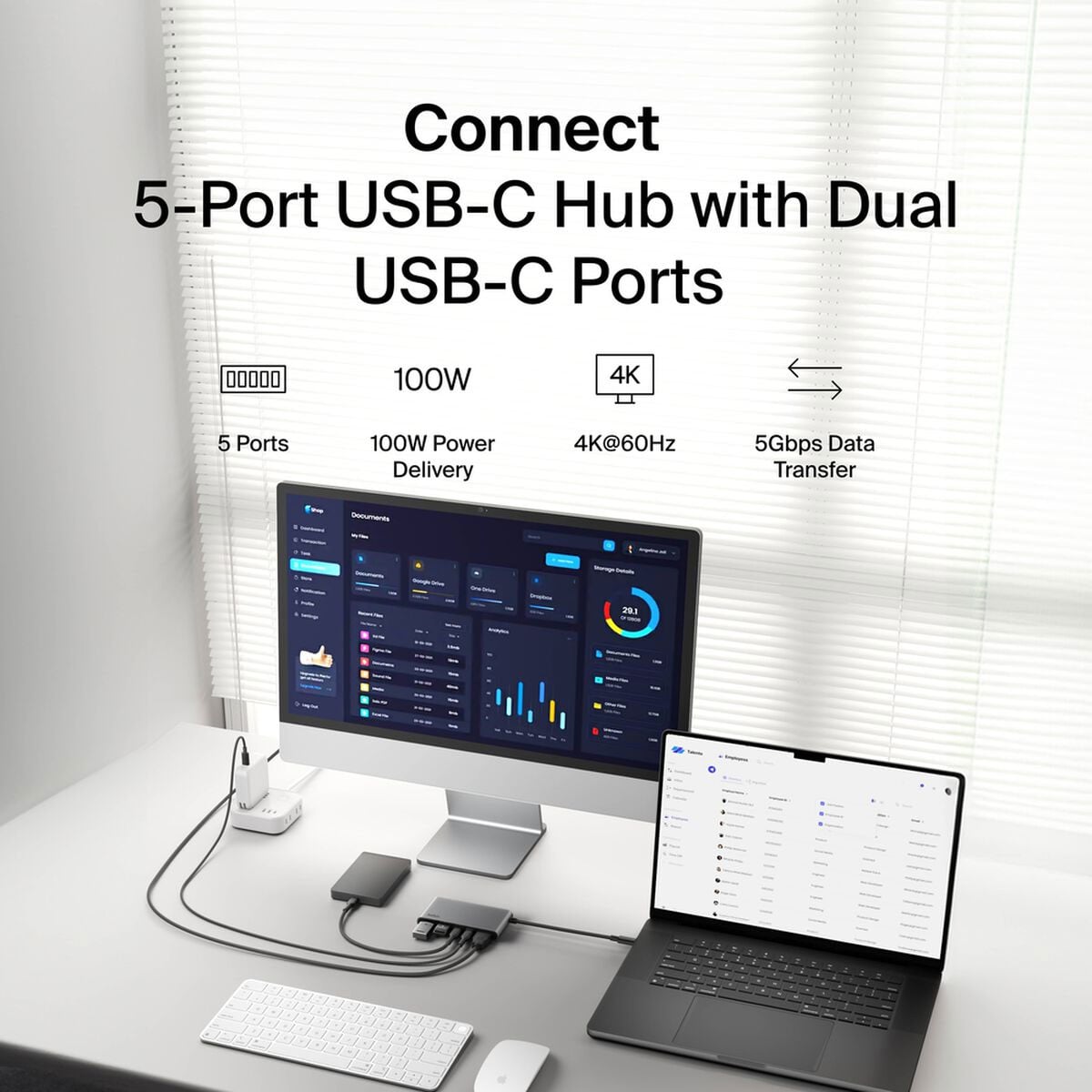 Belkin Connect 5-Port USB-C Hub with Dual USB-C Ports - AVC022FQSGY - image 6
