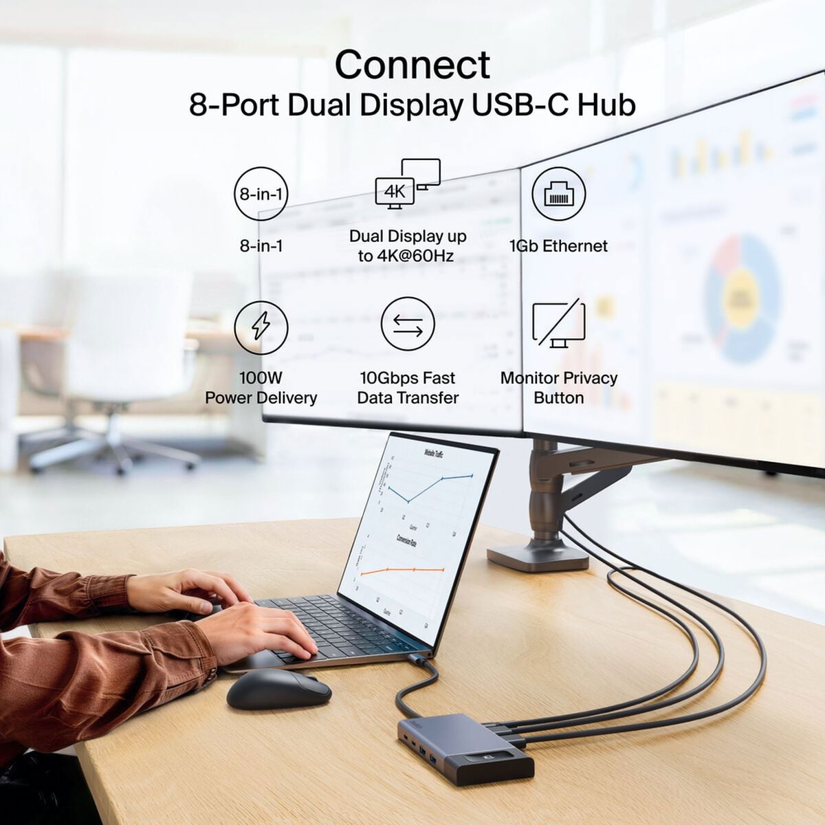 Belkin Connect 8-Port Dual Display USB-C Hub - INC027DQSGY - image 8