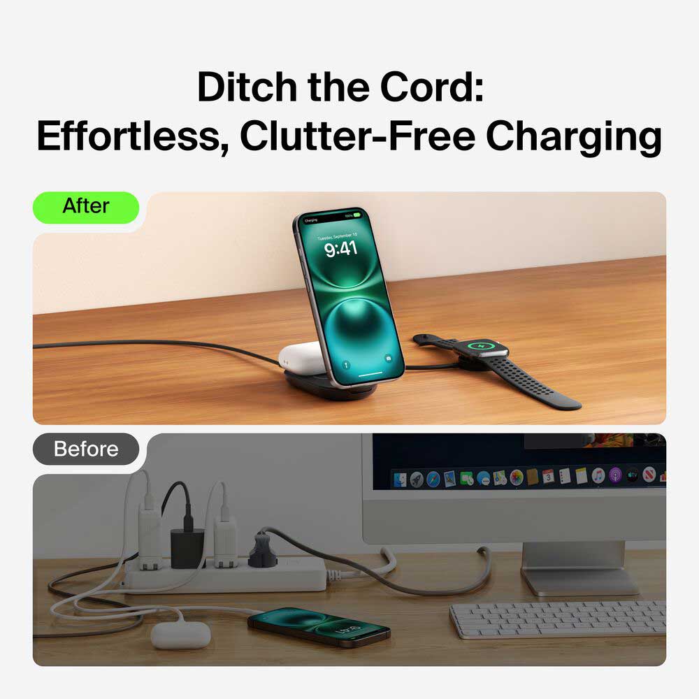 Belkin UltraCharge 2-in-1 Foldable Magnetic Charger with Qi2 25W in Black - WIZ039TTBK - image 10