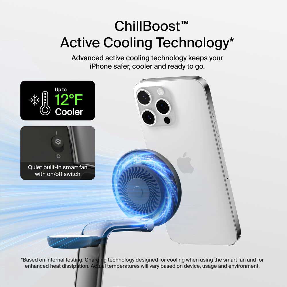 Belkin UltraCharge Pro 3-in-1 Magnetic Charger with Qi2 25W in Black - WIZ040TTCH - image 7